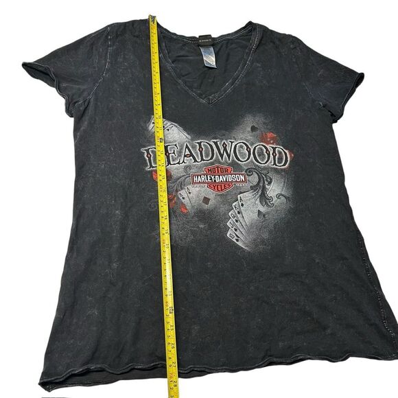 Vintage Harley Davidson Women’s XL Deadwood South Dakota Graphic Tee Distressed - Picture 5 of 6